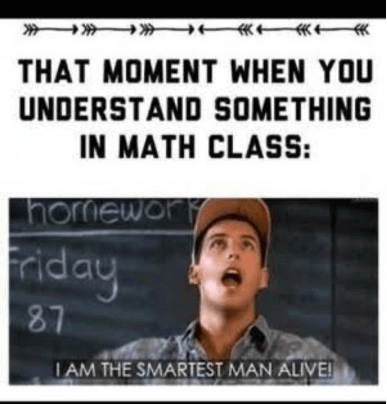 The feeling after understanding a math concept