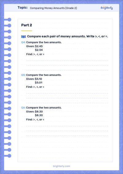 Money Worksheet 2nd Grade 1