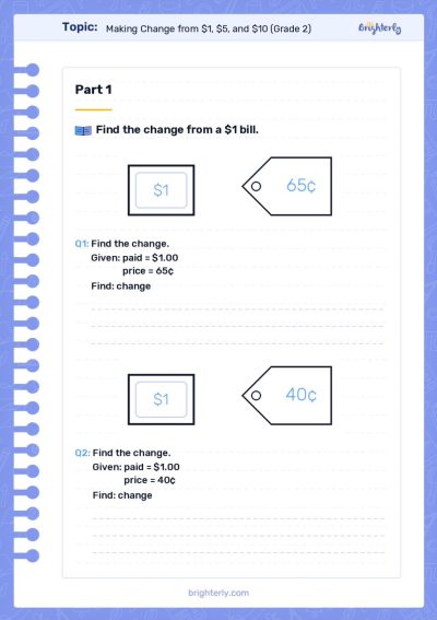 Money Worksheet 2nd Grade 2