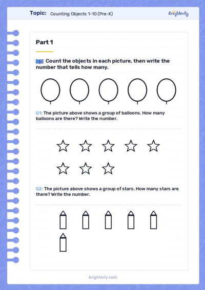 Number Worksheets for Preschool