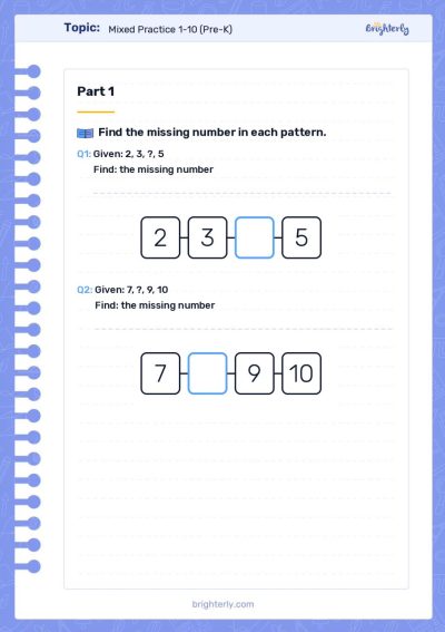 Number Worksheets for Preschool