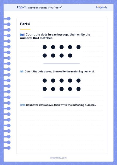 Number Worksheets for Preschool
