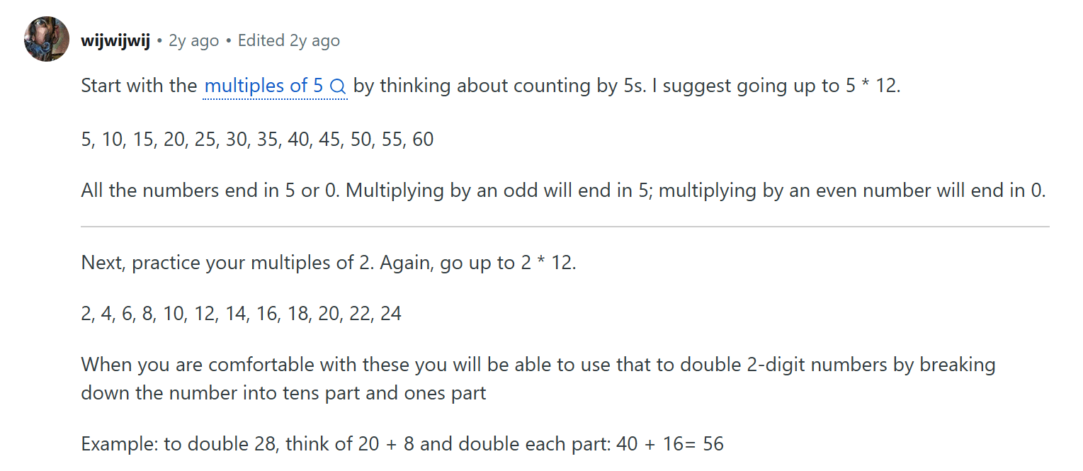 #5 Memorize multiplication tables by leveraging memory techniques