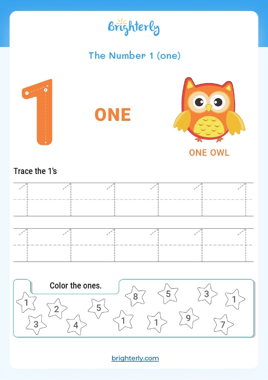 Free Printable Number 1 Worksheets for Kids [PDFs]