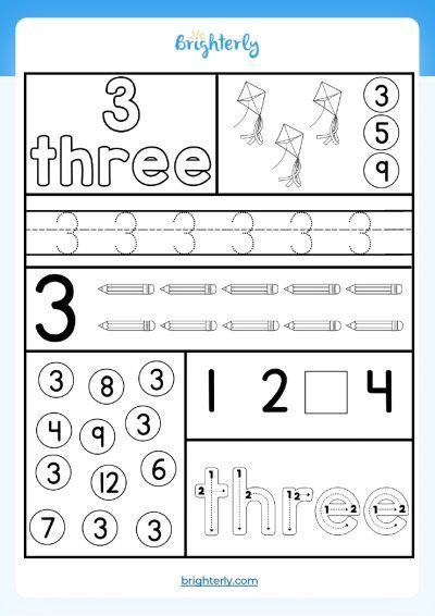 Number 3 Preschool Worksheet