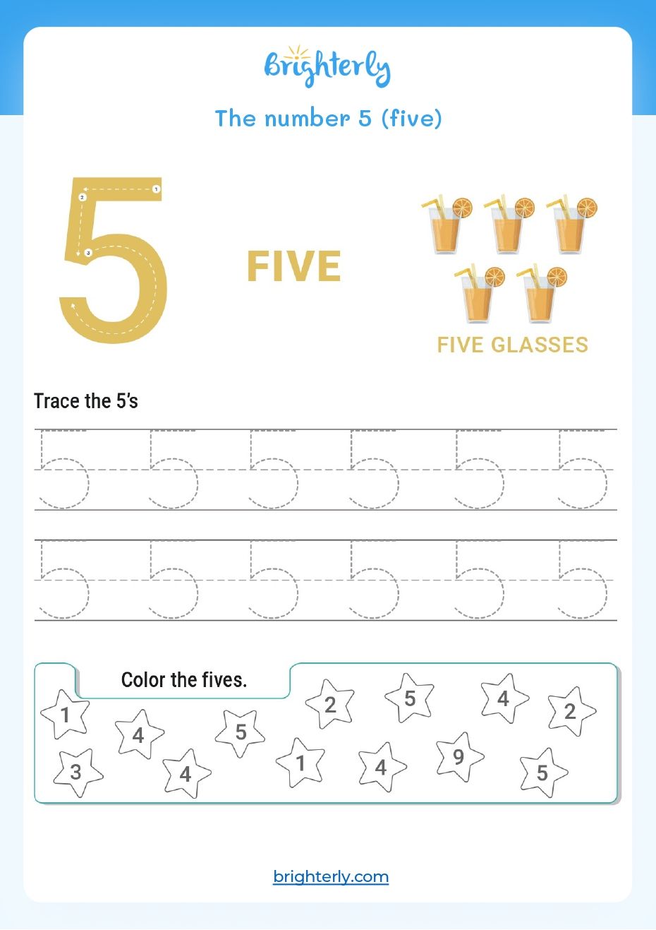 Free Printable Number 5 (Five) Worksheets for Kids [PDFs] Brighterly