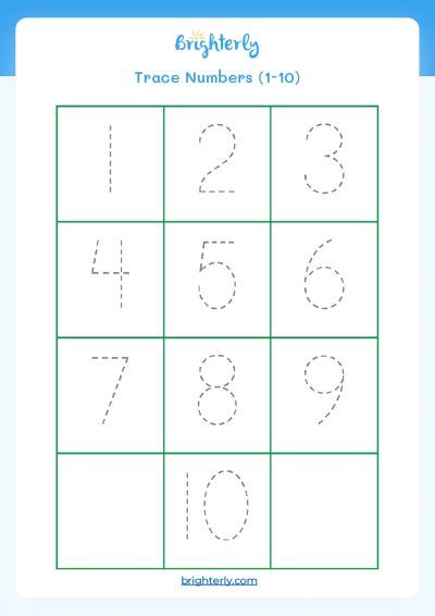 Number Tracing Sheet