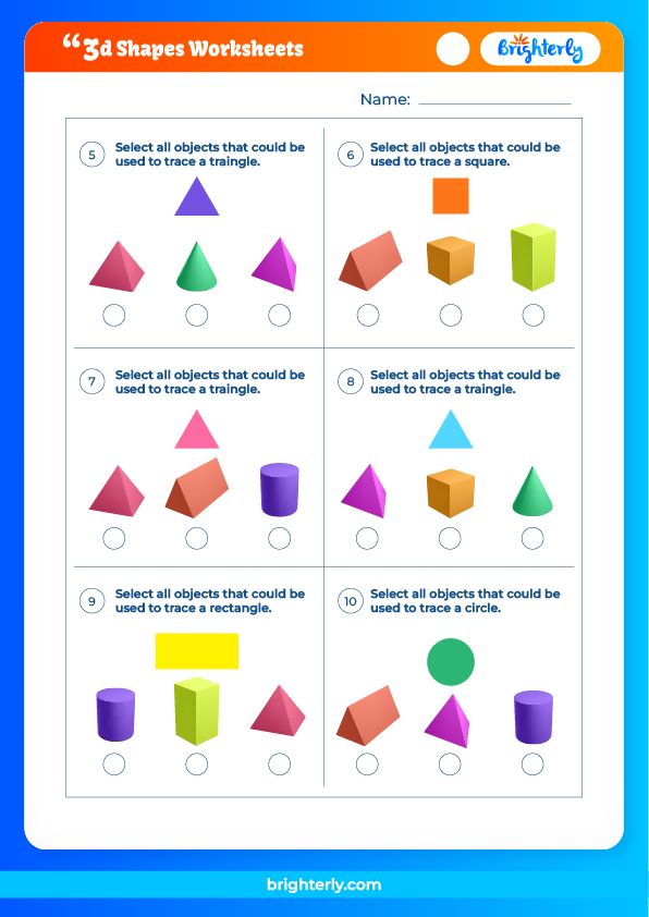 Free Printable 3D Shapes Worksheet for Kids [PDFs]