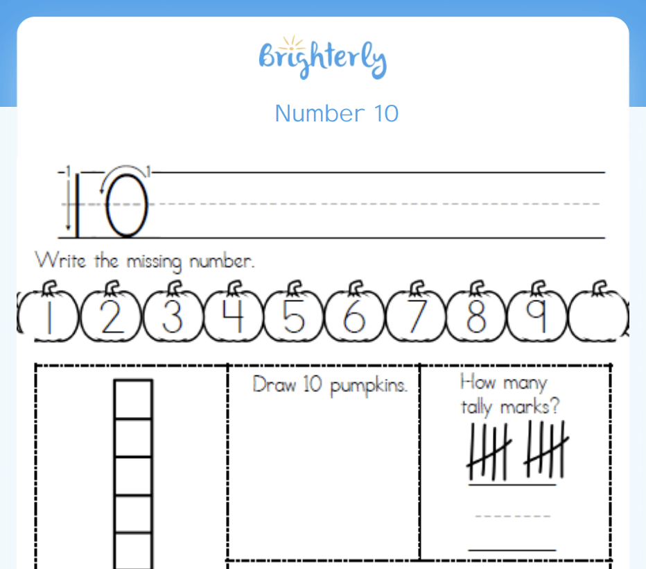 Number 10 Worksheets