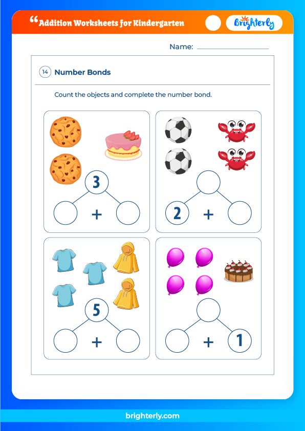 Free Printable Addition Worksheets For Kindergarten [PDFs] Brighterly