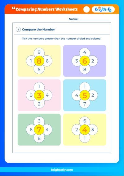 Compare Whole Numbers Worksheet