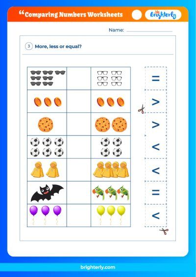 Compare Numbers Worksheets
