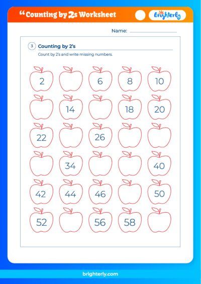 Skip Counting By 2s Worksheet
