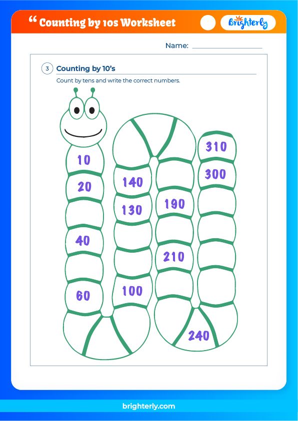 Free Printable Counting By 10s Worksheet for Kids [PDFs] Brighterly