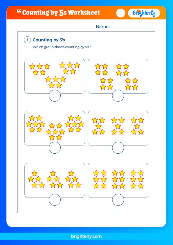 Free Printable Counting By 5s Worksheet for Kids [PDFs] Brighterly.com