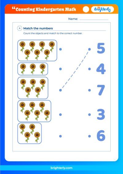 Counting Worksheet For Kindergarten