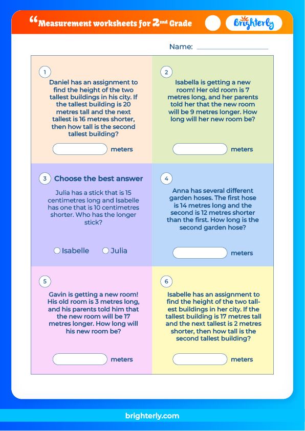 Free Printable Measurement Worksheets Grade 2 [PDFs]