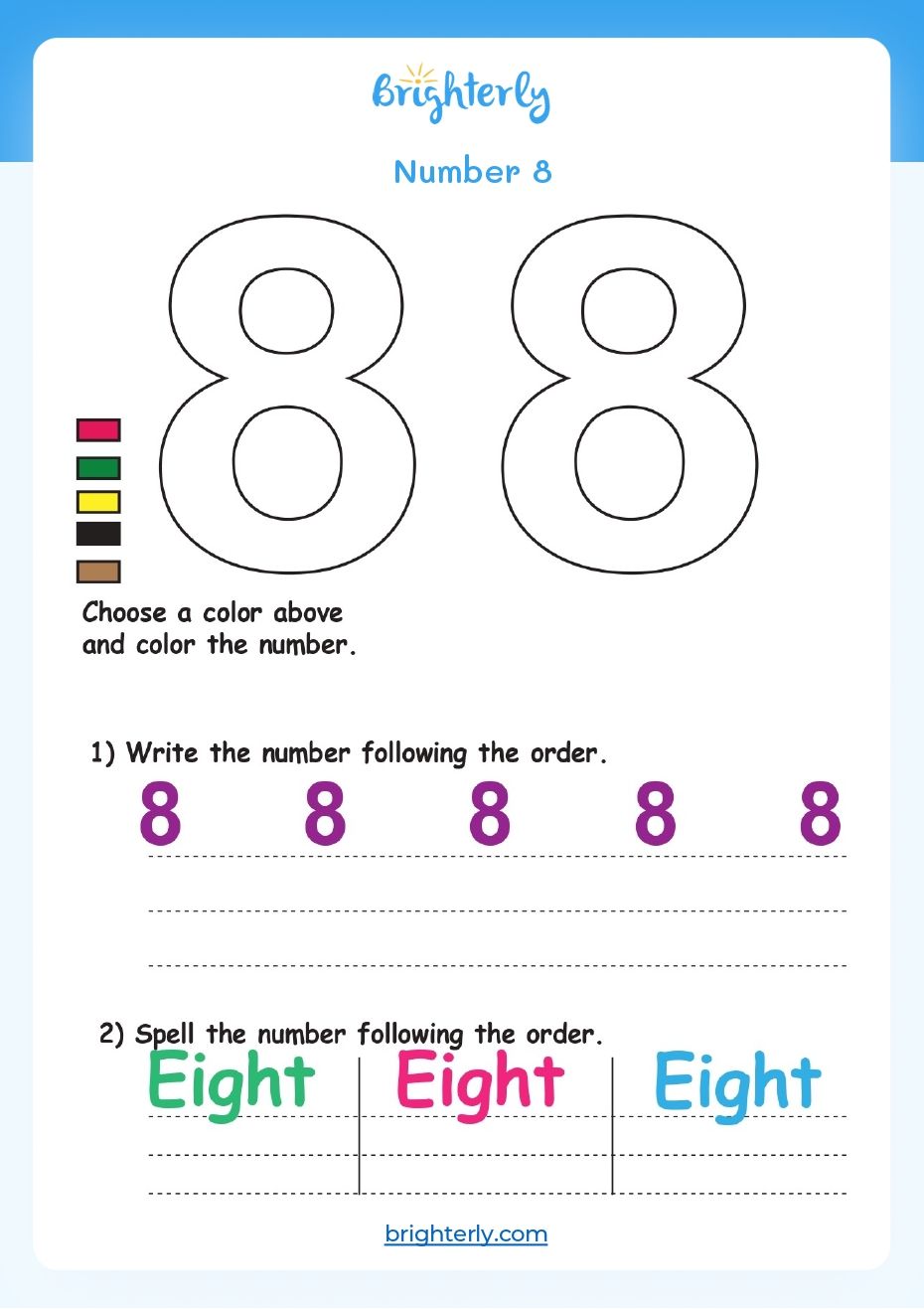 Free Printable Number 8 (Eight) Worksheets for Kids [PDFs] Brighterly