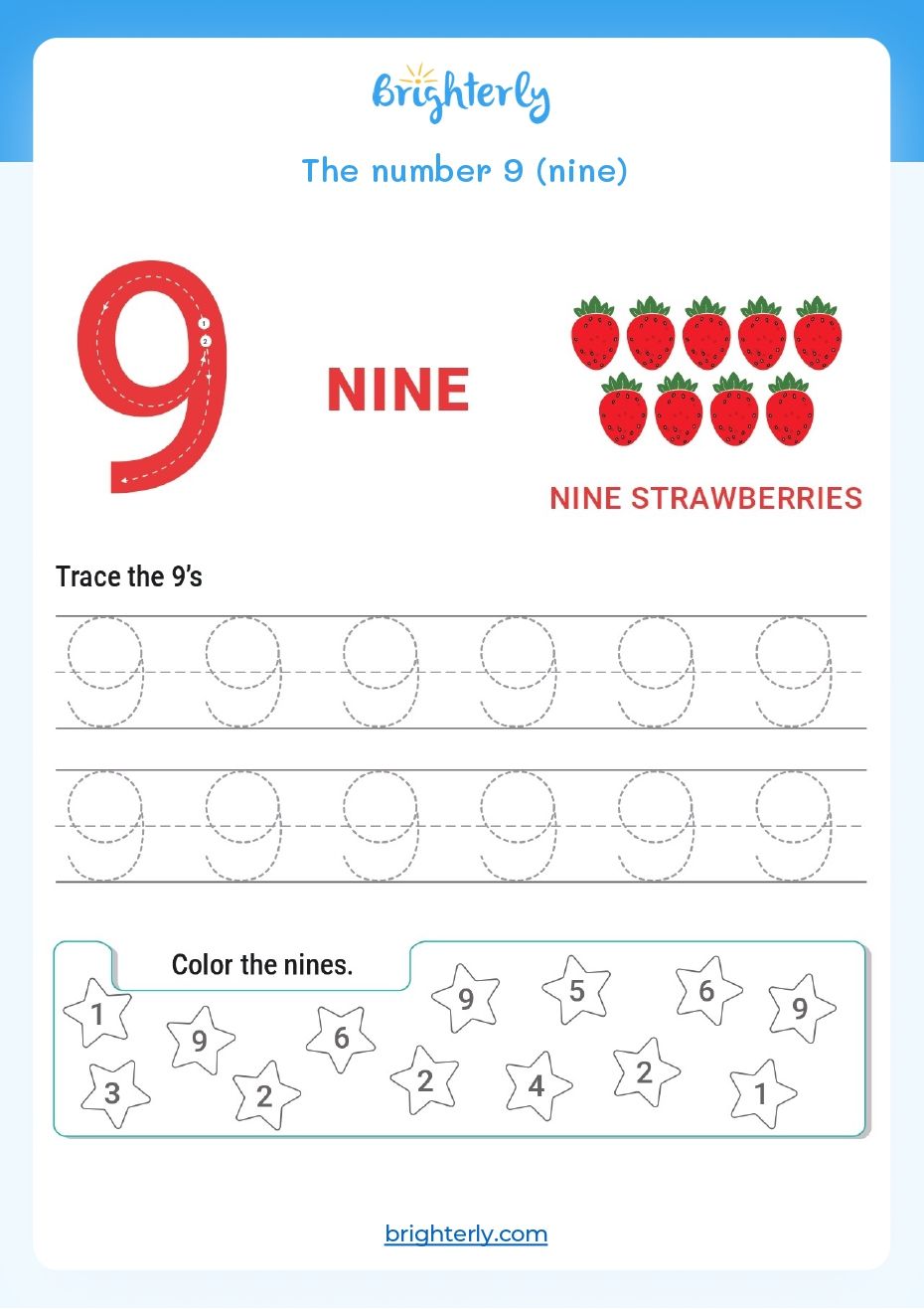 Free Printable Number 9 (Nine) Worksheets for Kids [PDFs] Brighterly