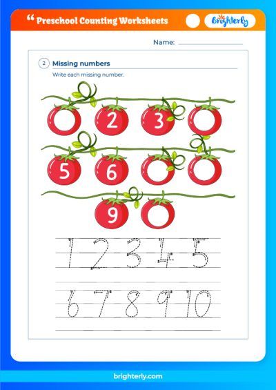 Counting For Preschool Worksheets