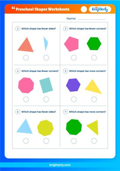 Shape Worksheet Preschool