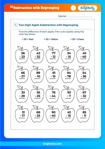 Subtraction With Regrouping Worksheets PDF