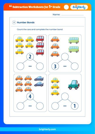 Coloring Subtraction Worksheets For Grade 1