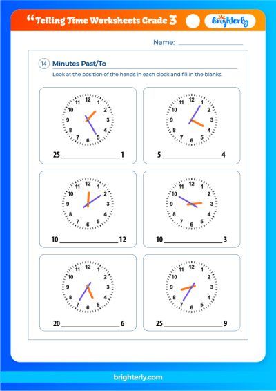Time Worksheets For Grade 3 PDF