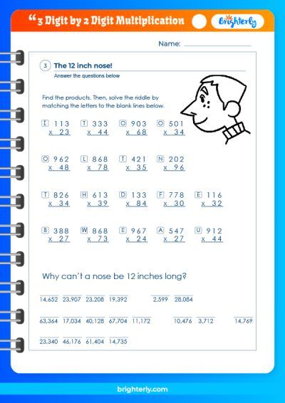 Multiplying 2 And 3-Digit Numbers Worksheets