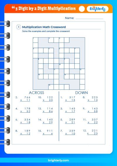 3 By 2 Digit Multiplication Worksheets