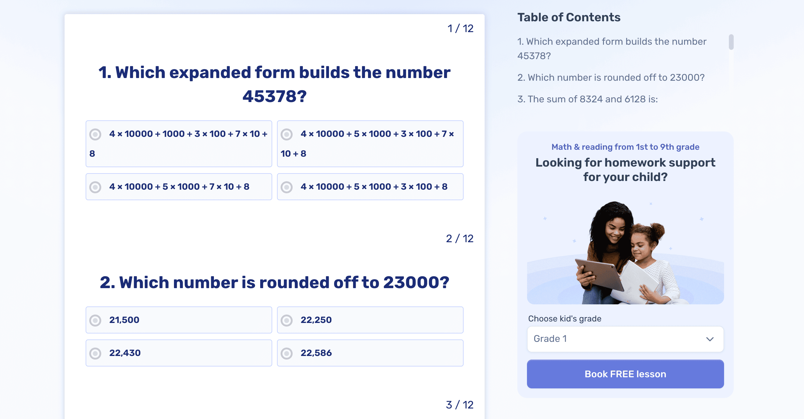 4th grade division problems and tests