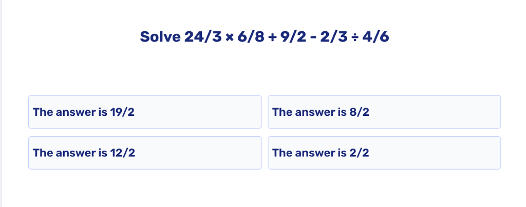 Order of operations practice worksheet: Tests