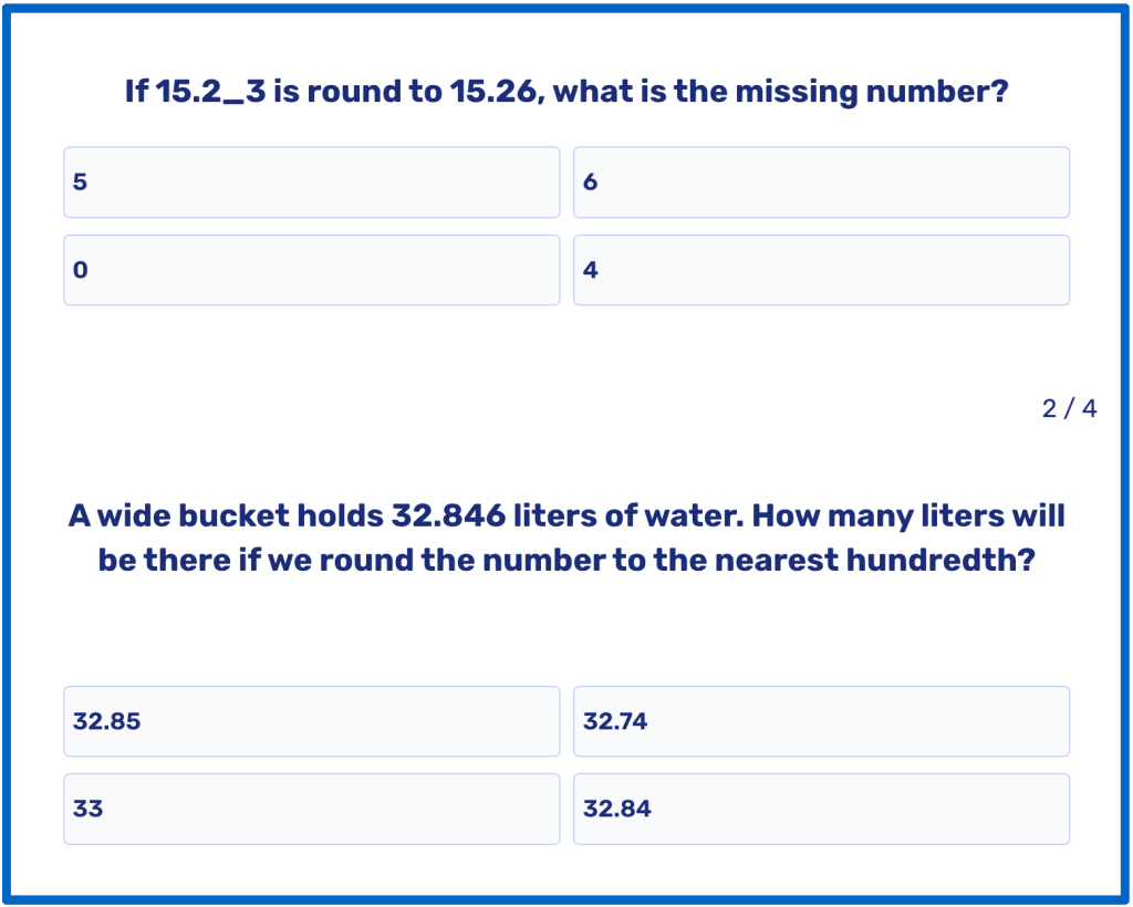 4th grade rounding worksheets and tests