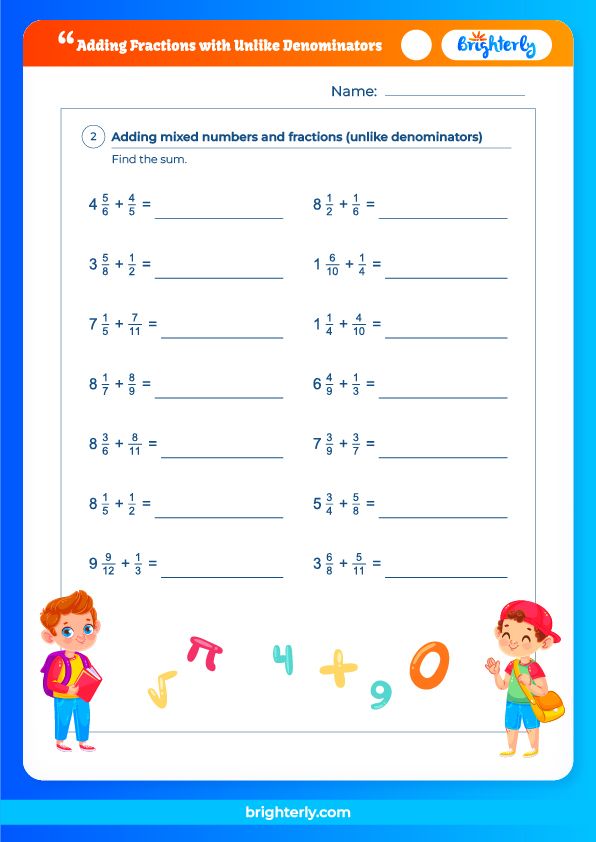 grade-6-math-worksheets-adding-unlike-fractions-denominators-2-12-k5-learning-subtracting