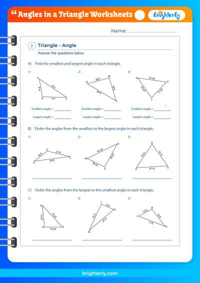 Angles In Triangles Worksheets