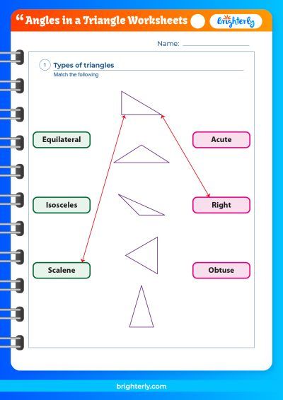 Triangle Angles Worksheets