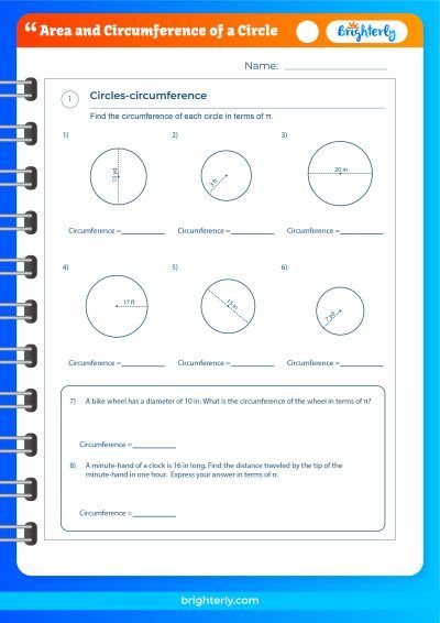 Circumference And Area Of Circles Worksheet
