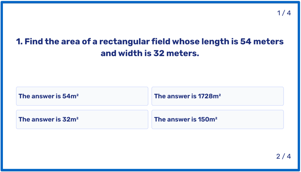 Area and perimeter practice worksheets and tests