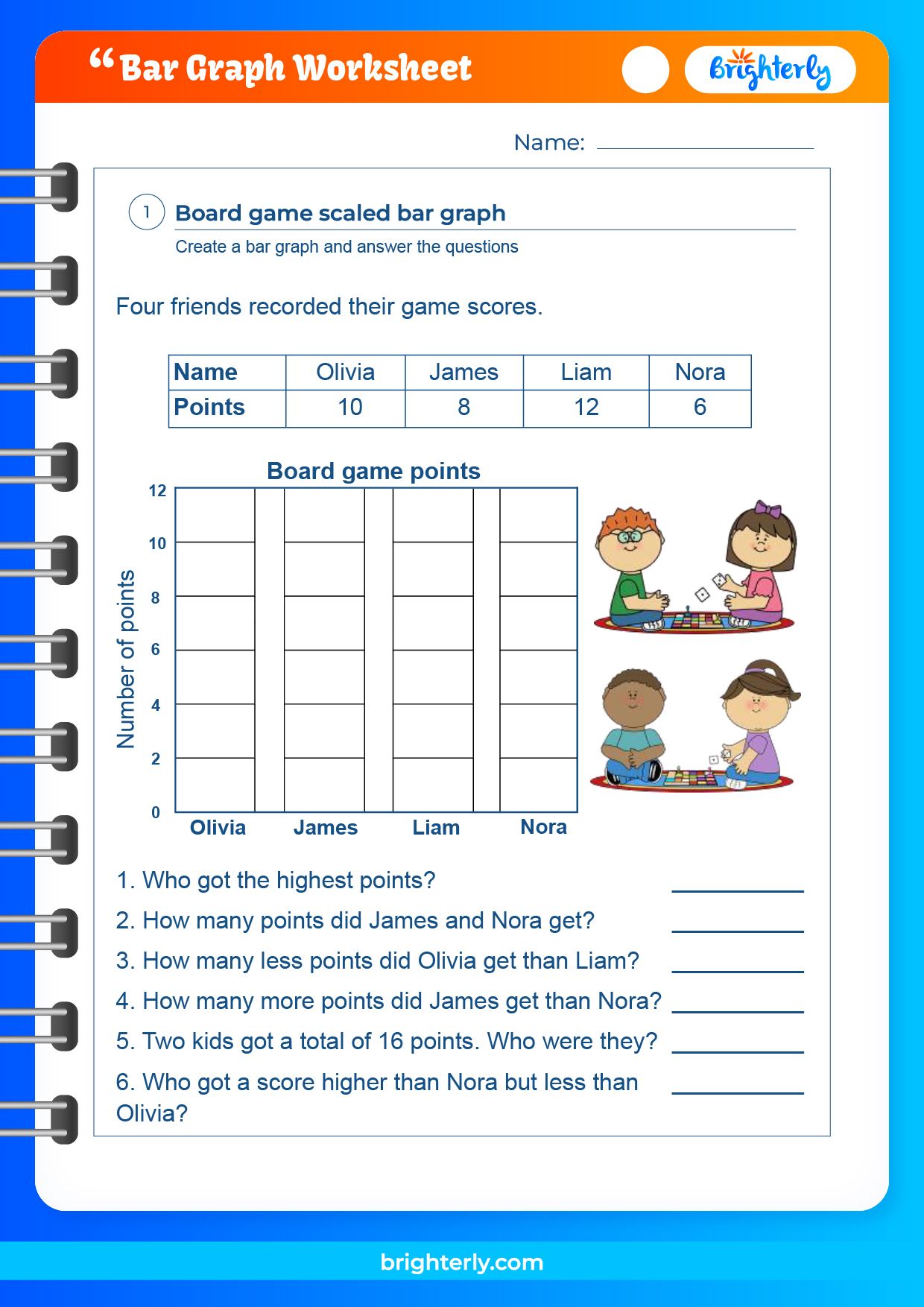 Easy Bar Graph Worksheet