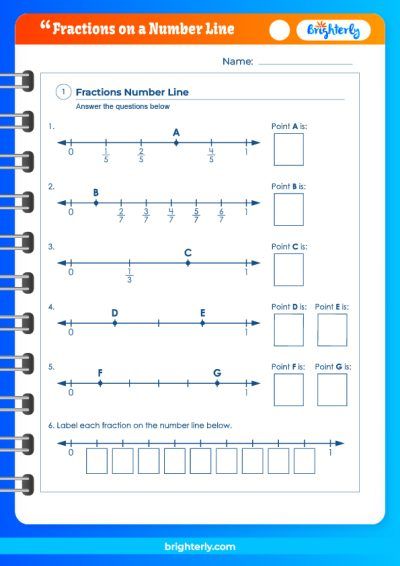 Fractions On A Number Line Practice