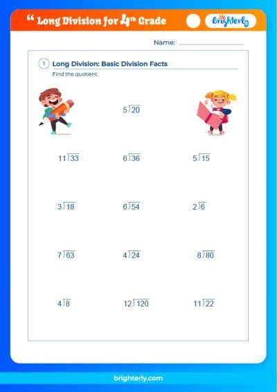 Long Division For 4th Graders Worksheets