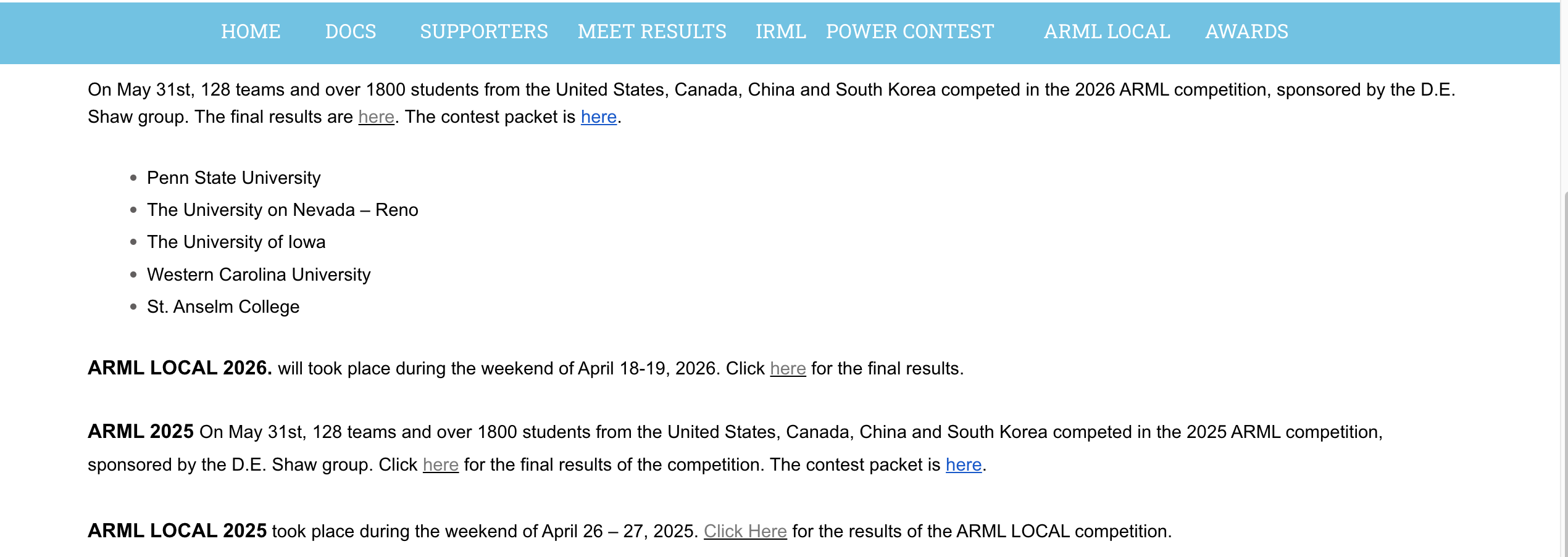 ARML: American Regions Mathematics League