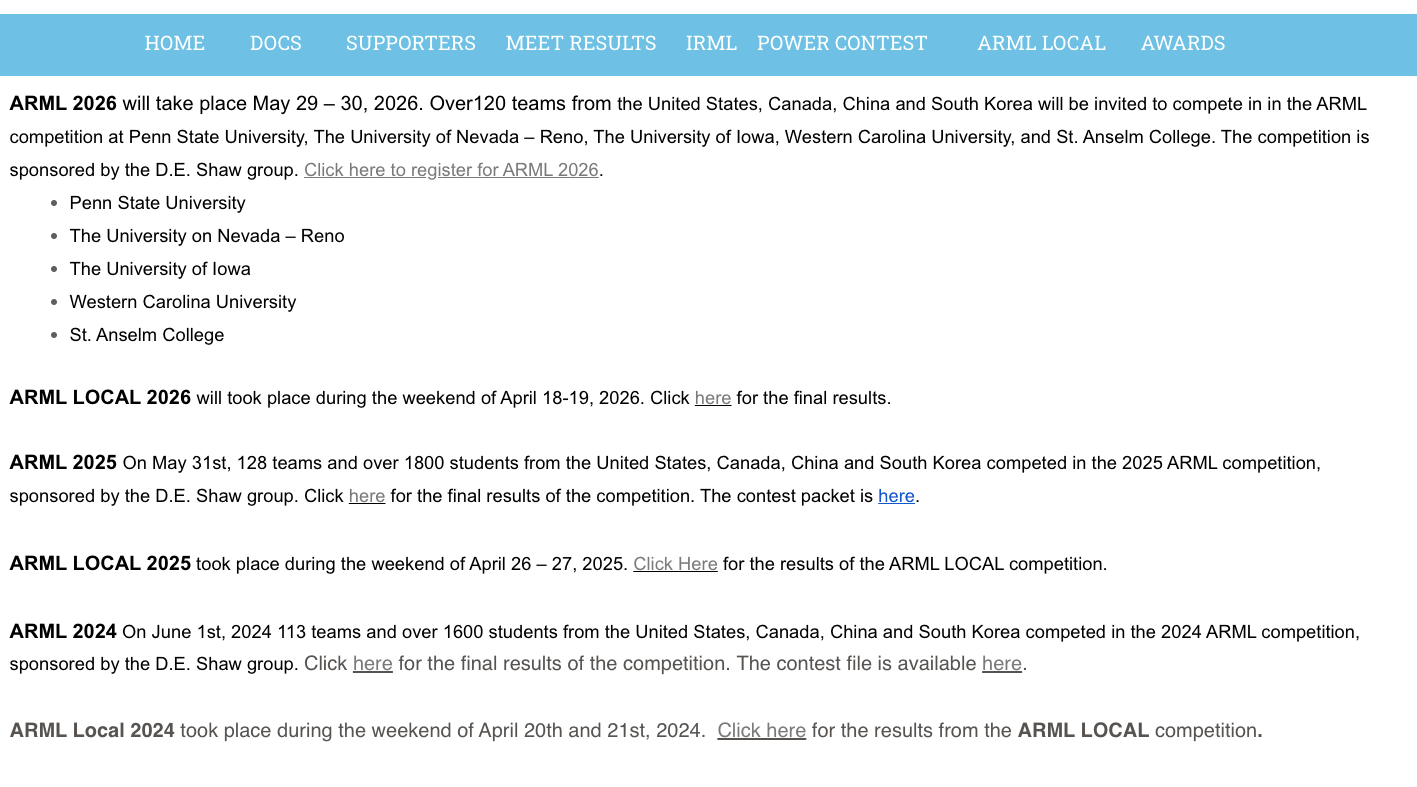 ARML: American Regions Mathematics League