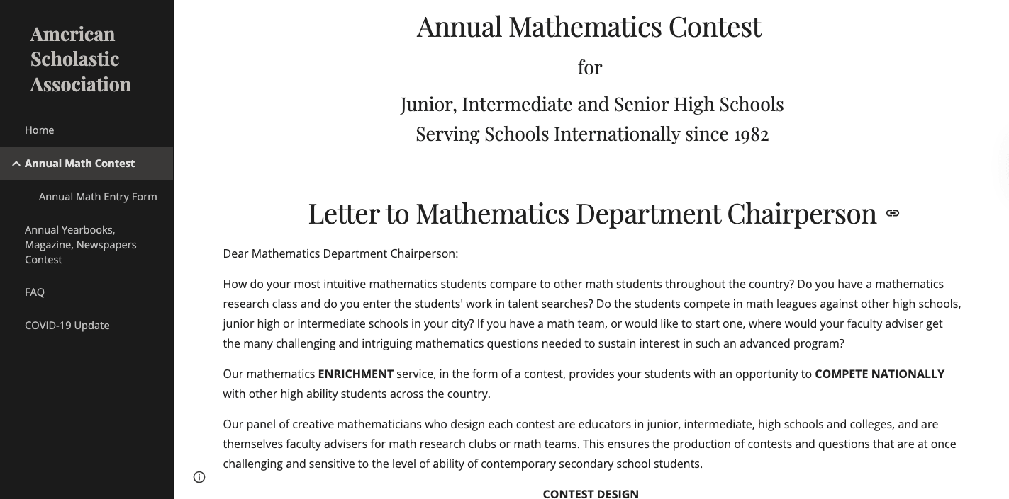 American Scholastic Mathematics Association (ASMA)