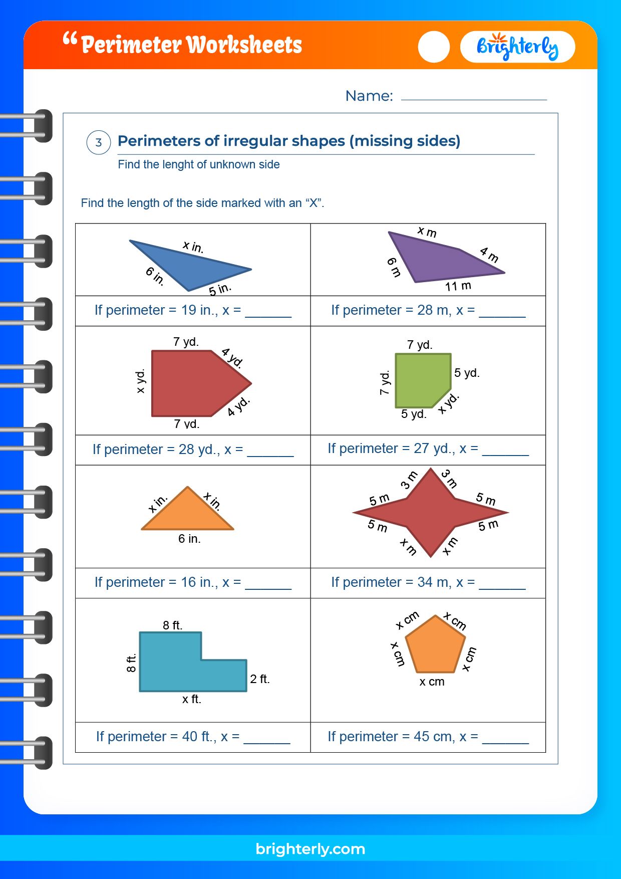 Free Printable Perimeter Worksheets & Word Problems [PDFs] Brighterly