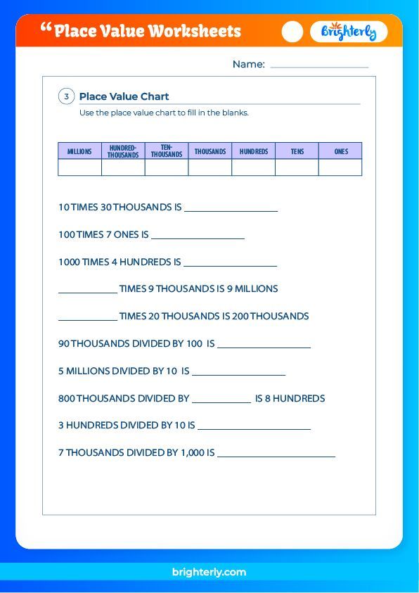 Free Printable Place Value Worksheets for Kids - Brighterly.com