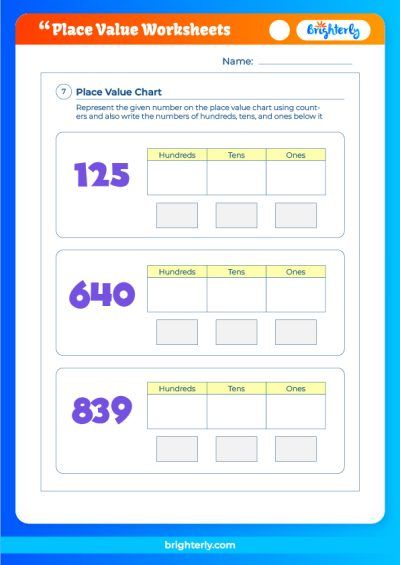 Math Place Value Worksheets
