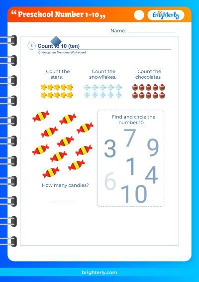 Preschool Number Recognition Worksheets 1 10