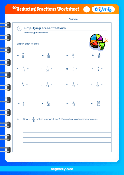 Reducing Fractions Worksheets 4th Grade