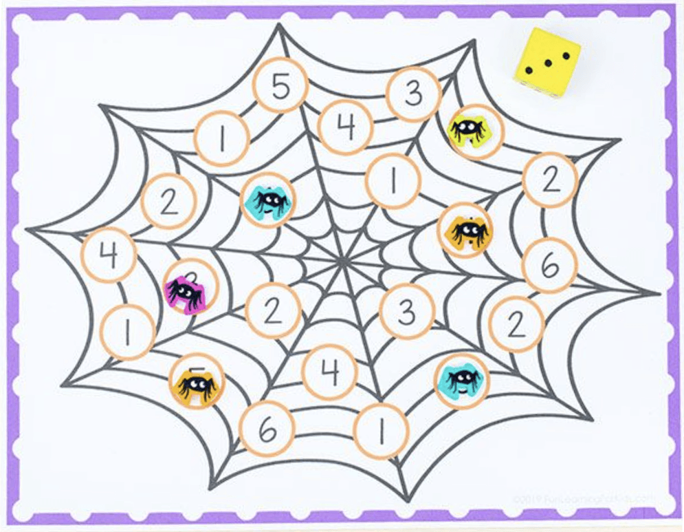 Spooky Spider Printable Math Game